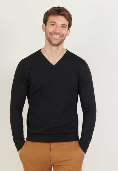 V-neck sweater in natural cotton - Bouda
