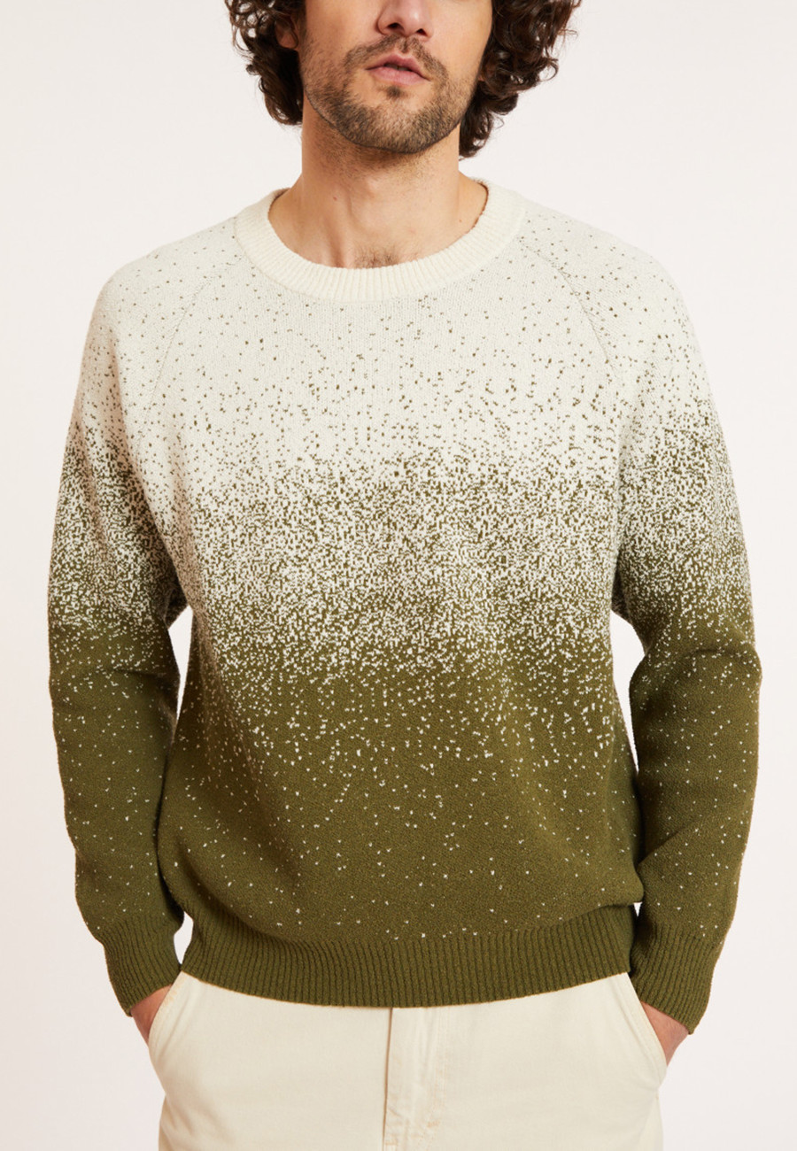 Two-tone brushed cotton sweater - Doryan