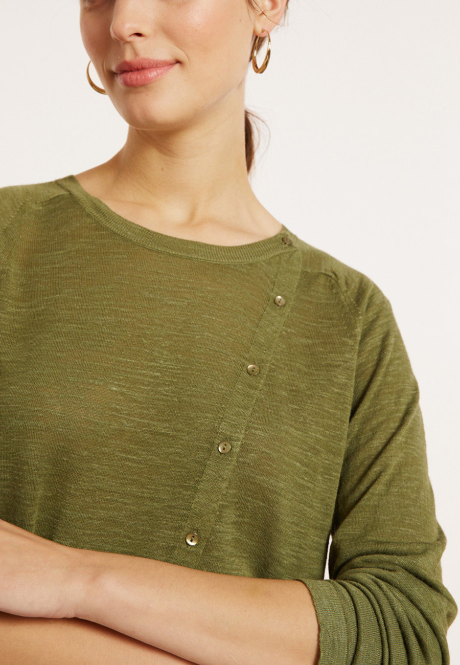 Flamed linen buttoned cardigan - Mado