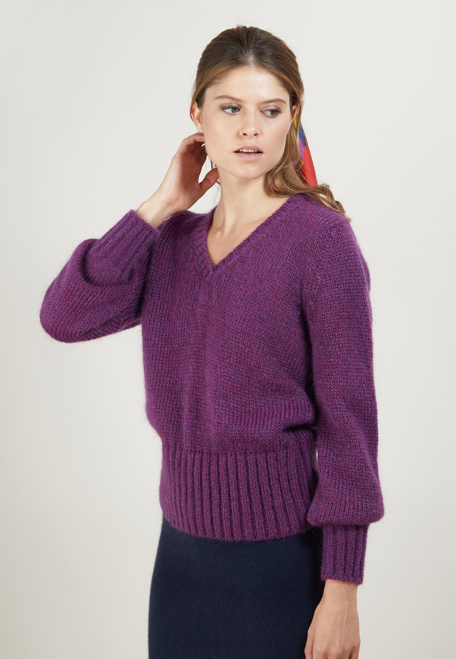 Willow & Root Eyelash Yarn Sweater - Women's Sweaters in Mauve