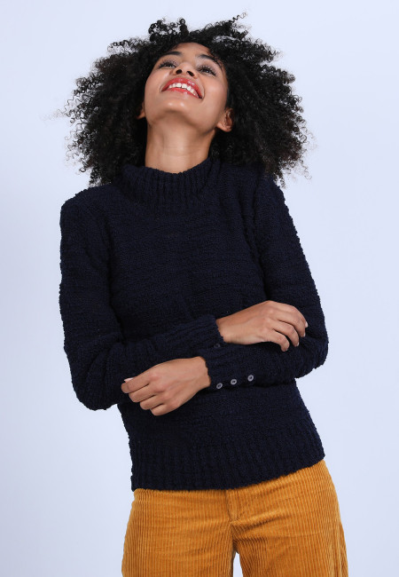 High-neck jumper with buttoned sleeves - Sumaya