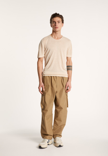 Flamed linen round neck T-shirt - Renaud