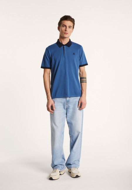 Two-tone organic cotton polo shirt - Ignacio