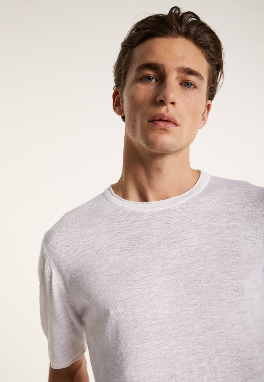 Round-neck slub linen T-shirt - Renaud