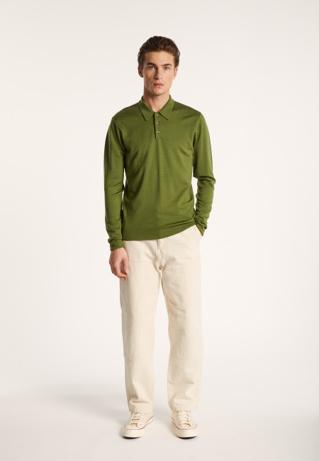 Long-sleeved organic cotton polo shirt - Eni