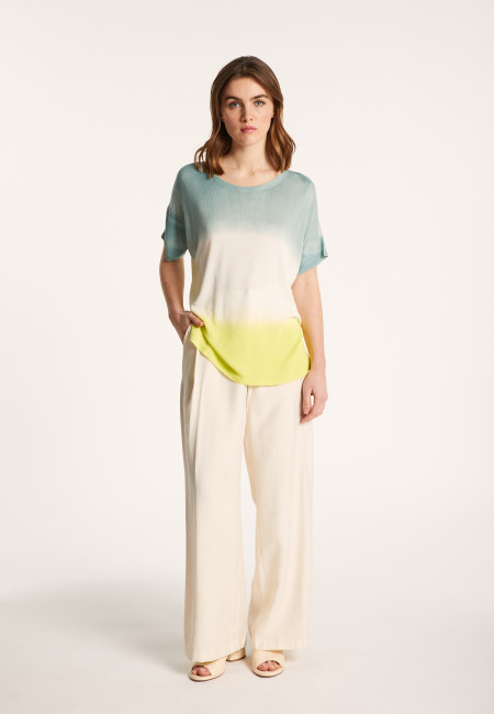 Slit T-shirt in viscose and silk - Nova Bis