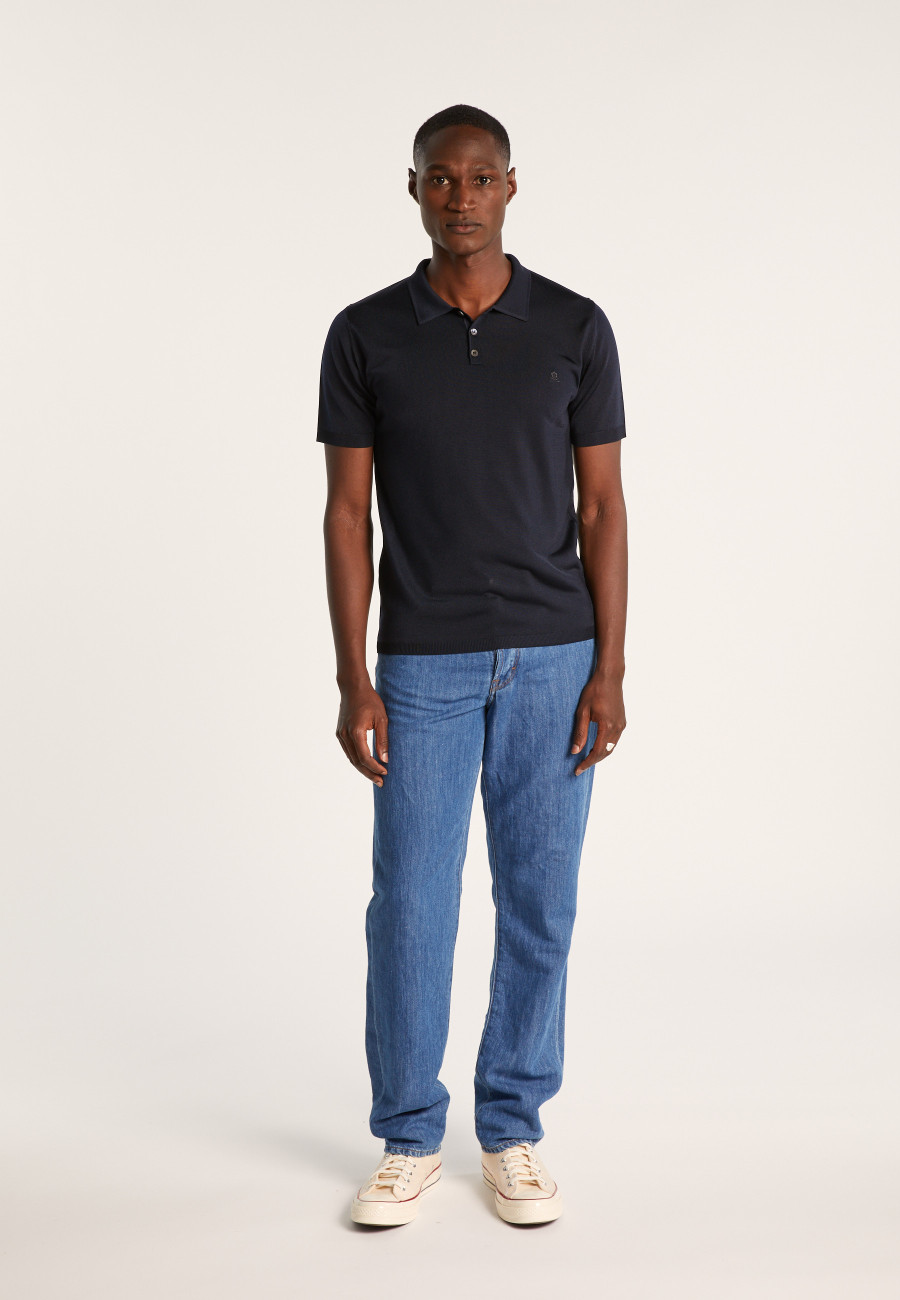 Short-sleeved polo shirt in Fil lumiere - Babar