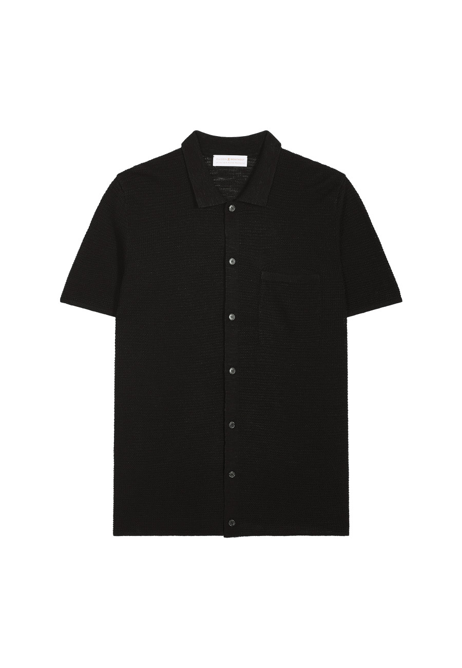 Short-sleeved flamed linen shirt - Icarus
