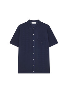 Short Sleeve Patterned Shirt in Fil Lumiere - Gustav