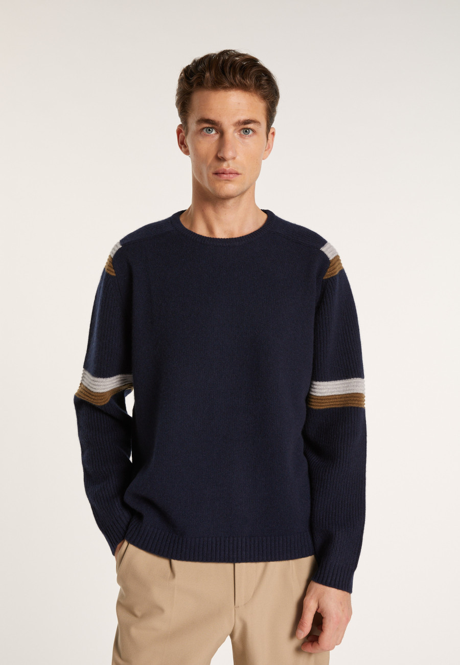 Pull tricolore en cachemire - Rudy