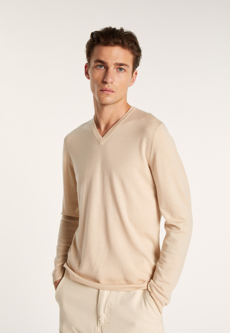 Merino wool V-neck sweater - Elmo