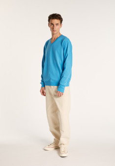 BOUDA PULL COL V EN COTON NATUREL