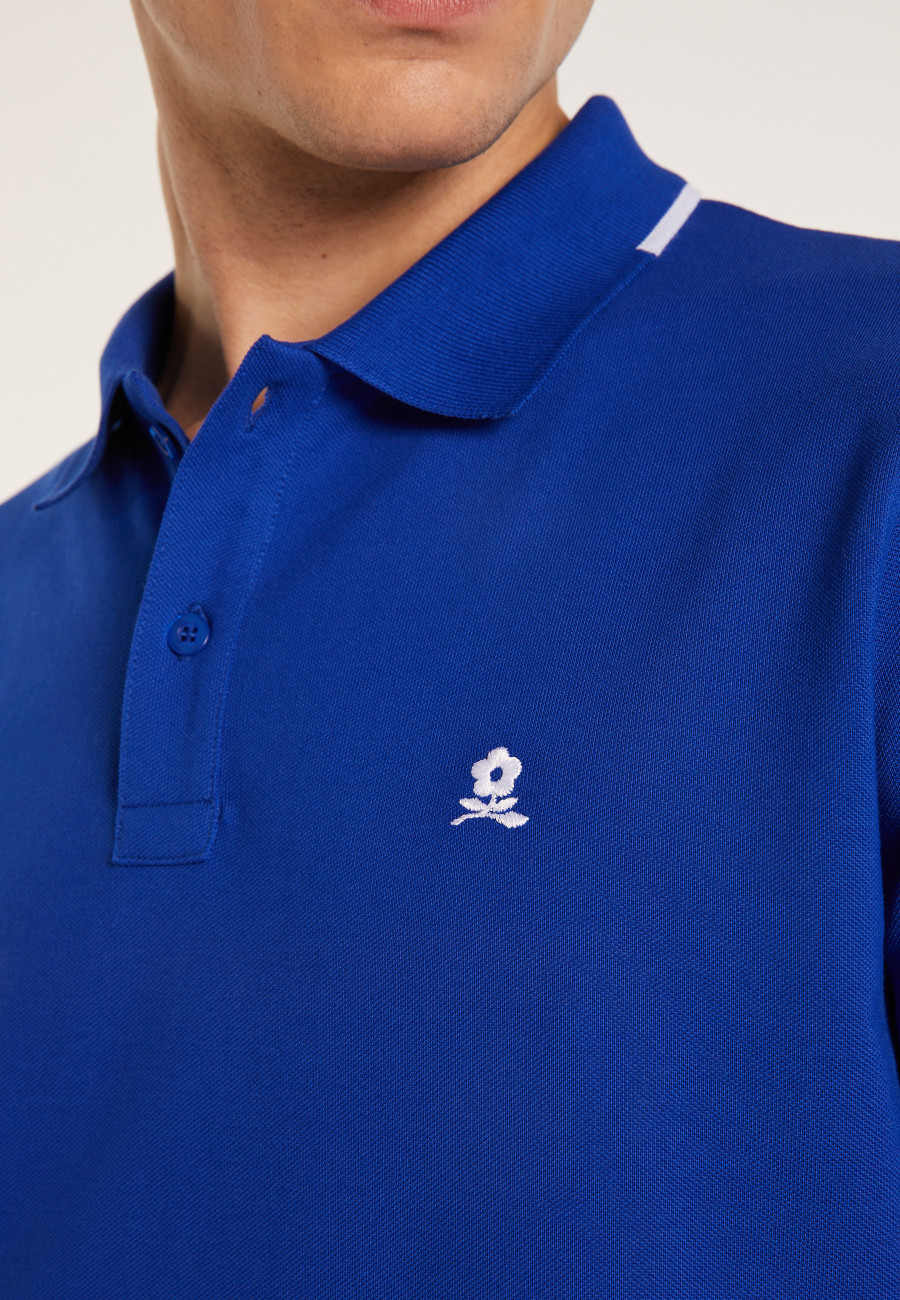 Long-sleeved cotton pique polo shirt - Banjo