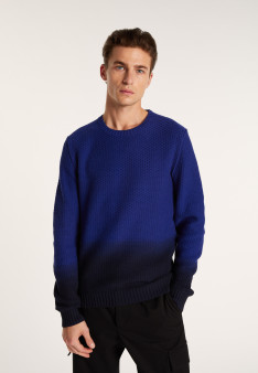 Gradient round neck sweater in cotton and linen - Dante