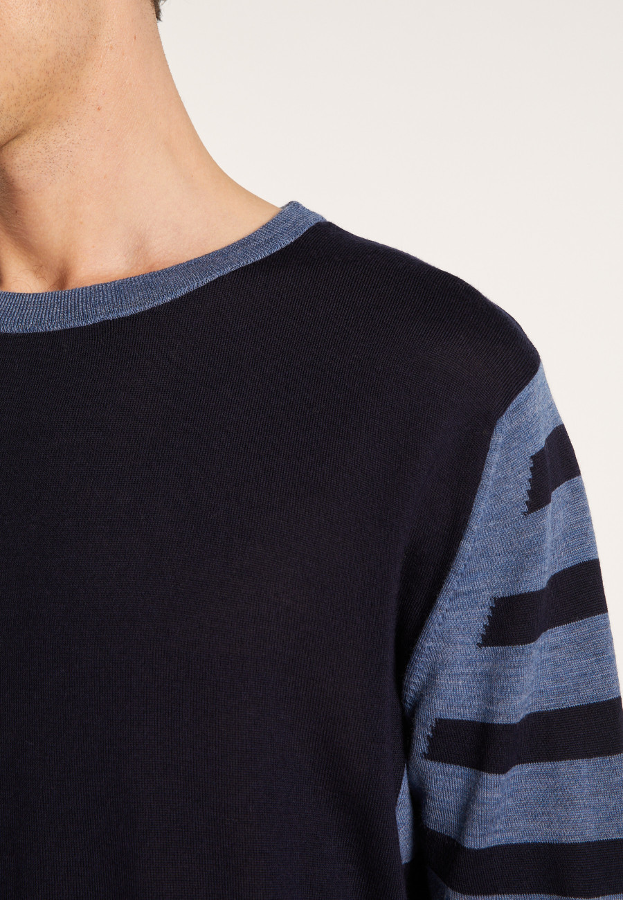 Two-tone striped wool sweater - LEO