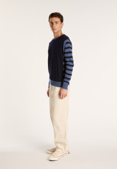 Two-tone striped wool sweater - LEO