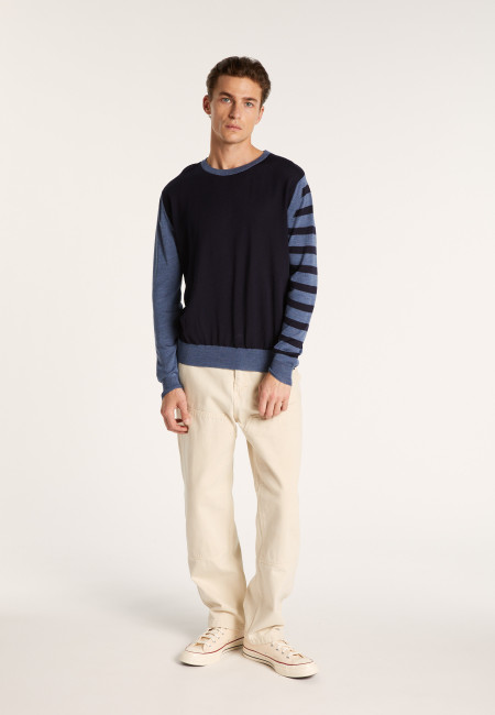 Two-tone striped wool sweater - LEO