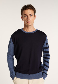 Two-tone striped wool sweater - LEO