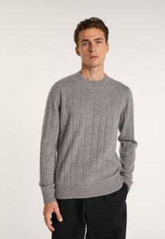 Round-neck cashmere sweater in checkered mesh - Alexis