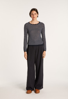 Two-tone slub linen sweater - Nadege