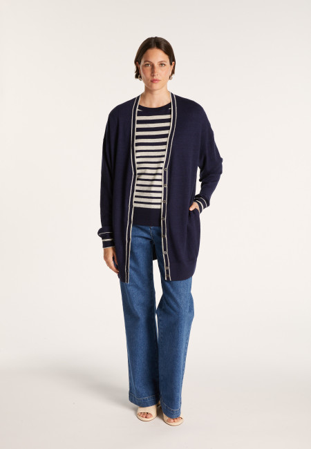 Long linen cashmere cardigan - Narcissa