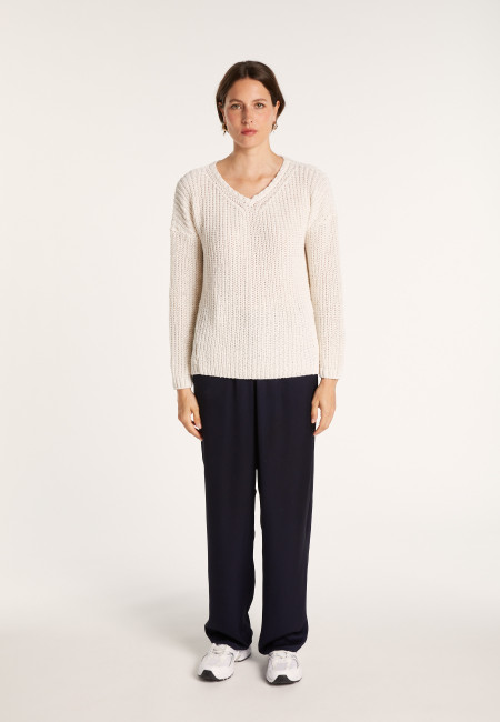 Ribbed knit V-neck sweater - Bulle