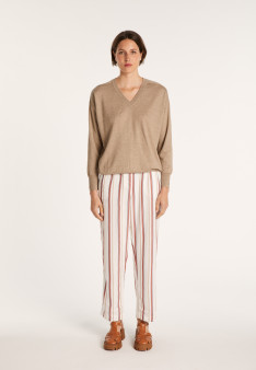 Linen cashmere hammer armholes sweater - Bailen