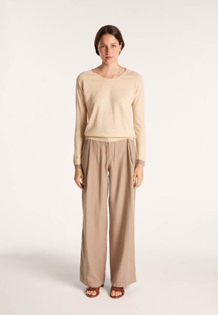 Round-neck jumper in cashmere and linen - JACOB