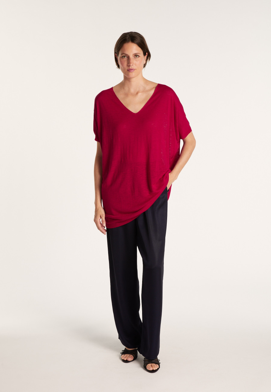 Long flamed linen T-shirt - Bil