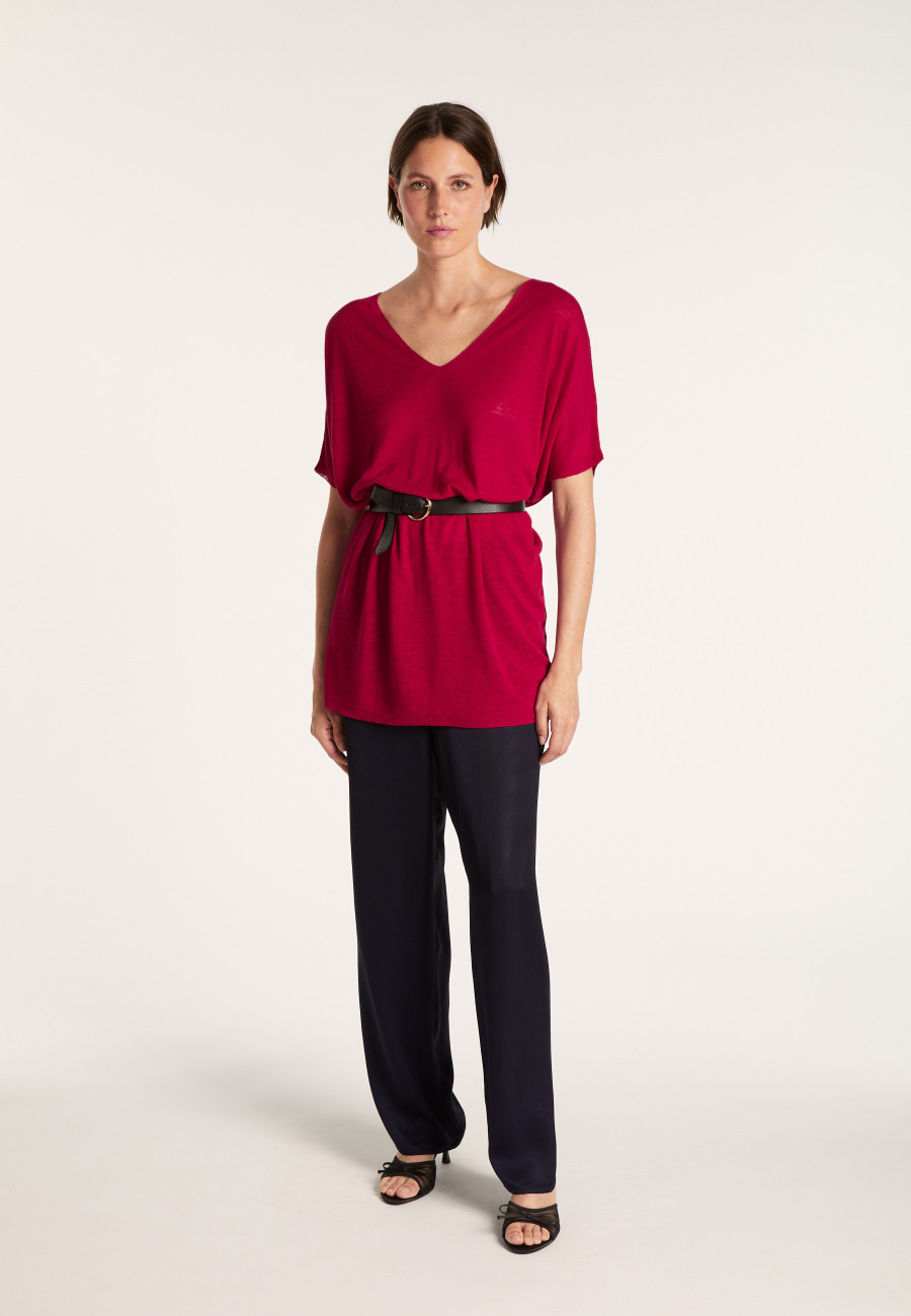 Long flamed linen T-shirt - Bil