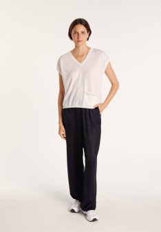 Cashmere Linen V-neck T-shirt - Meg