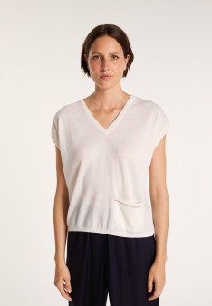 Cashmere Linen V-neck T-shirt - Meg