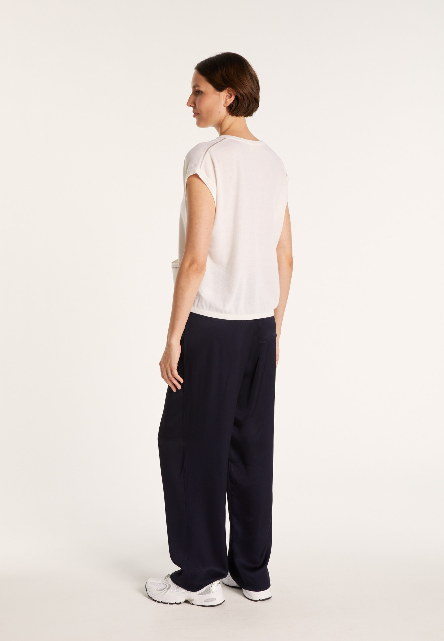 Cashmere Linen V-neck T-shirt - Meg