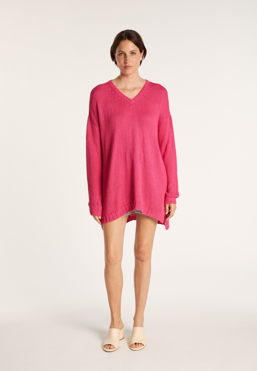 Large chunky knit v-neck sweater - Balata