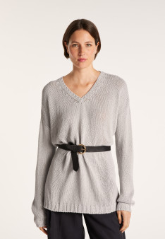 Large chunky knit v-neck sweater - Balata