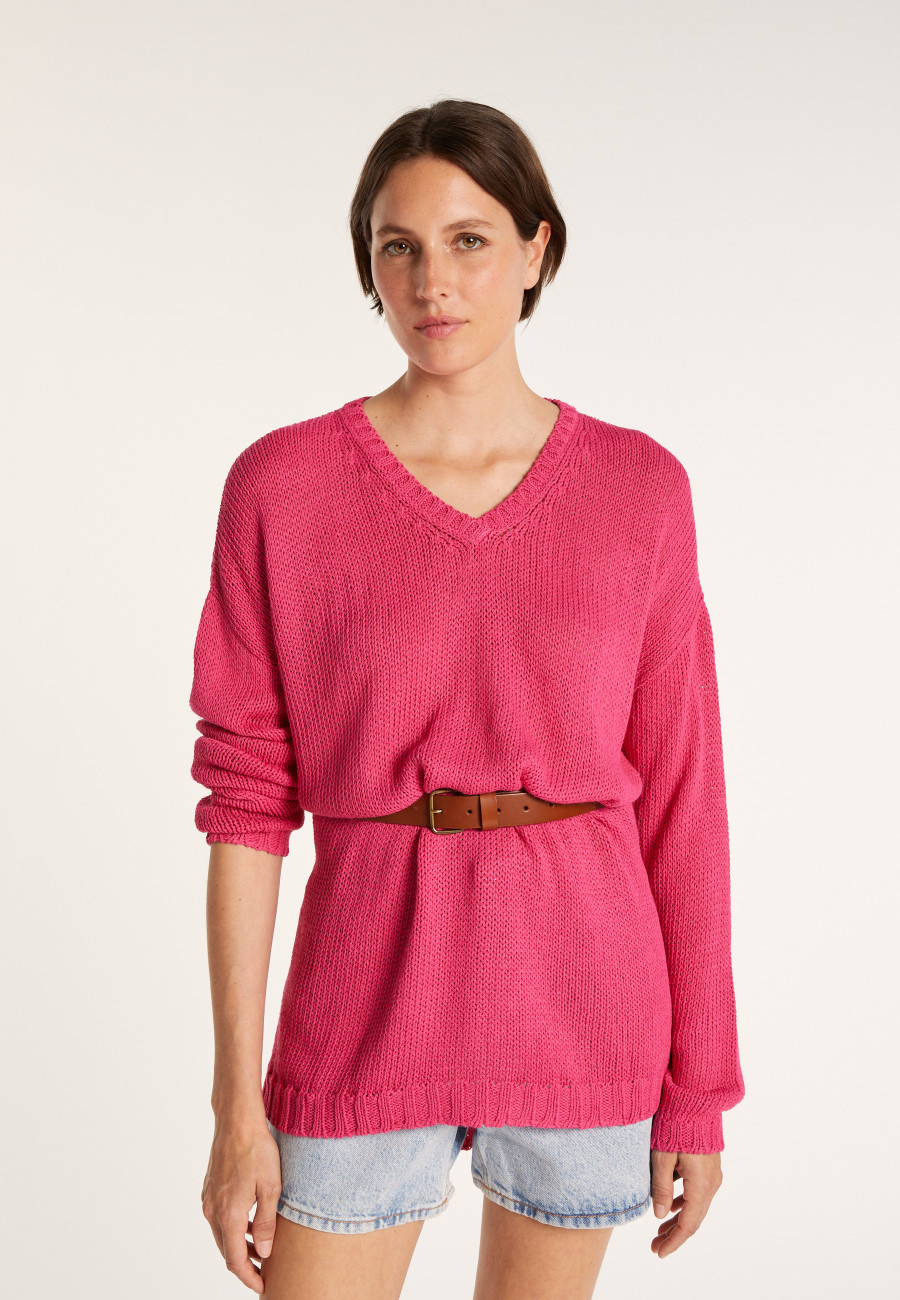 Large chunky knit v-neck sweater - Balata