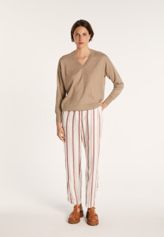 Linen cashmere hammer armholes sweater - Bailen