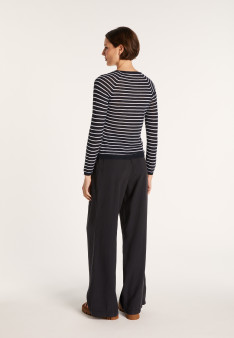 Two-tone slub linen sweater - Nadege