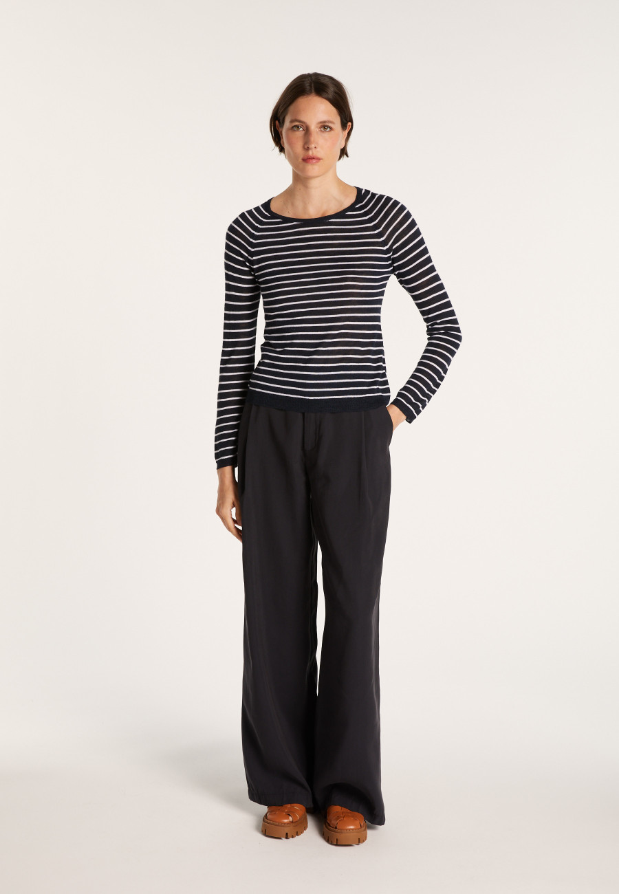 Two-tone slub linen sweater - Nadege