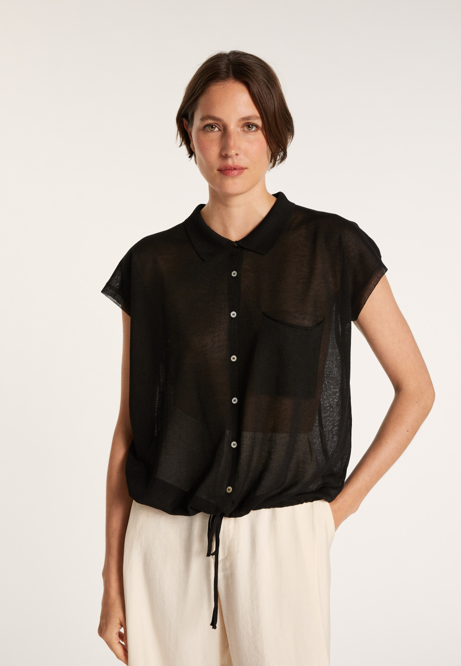 Iridescent effect short-sleeved shirt - Nathalie