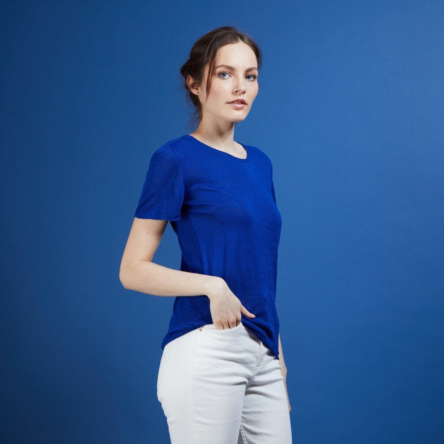 Flamed linen round neck T-shirt - Bang