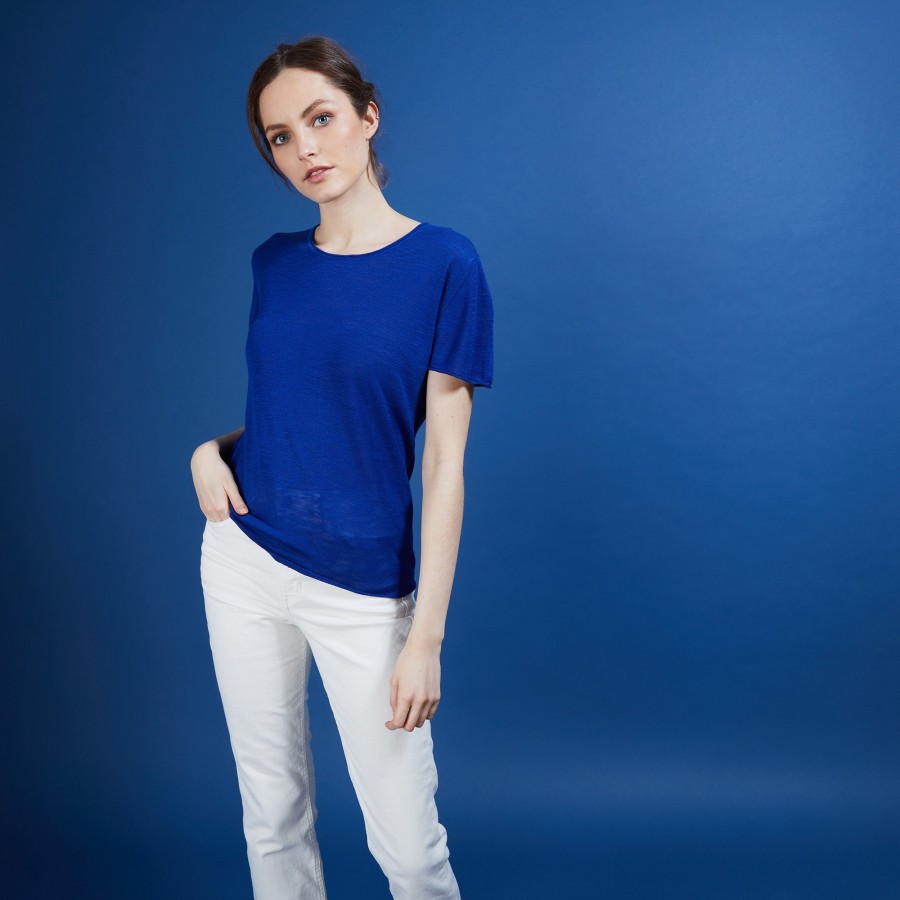 Flamed linen round neck T-shirt - Bang