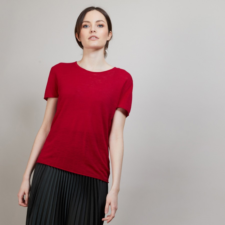 Flamed linen round neck T-shirt - Bang