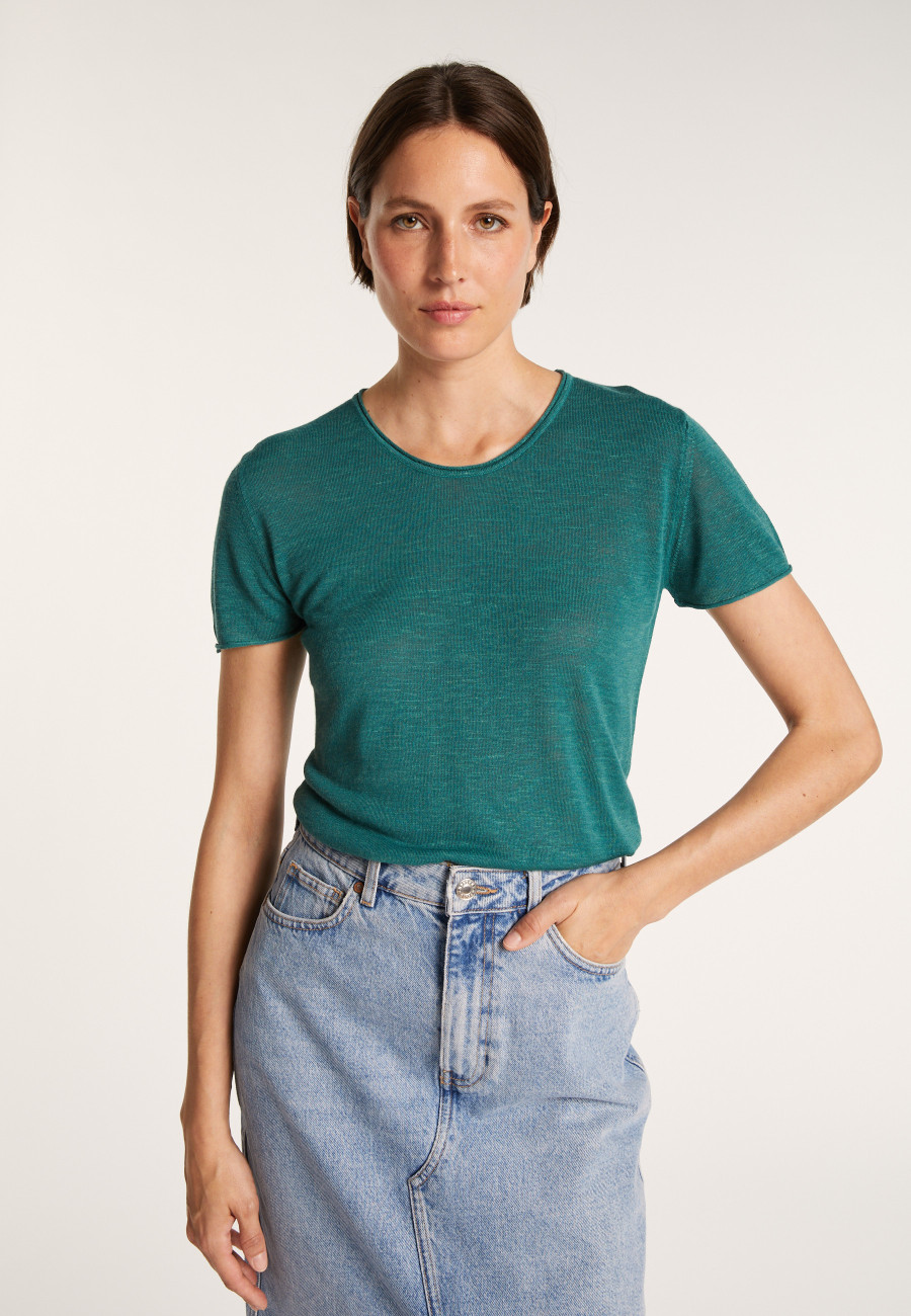 Flamed linen round neck T-shirt - Bang