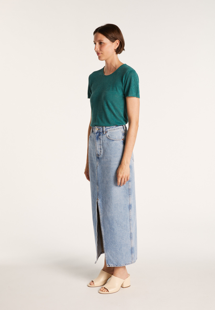 Flamed linen round neck T-shirt - Bang