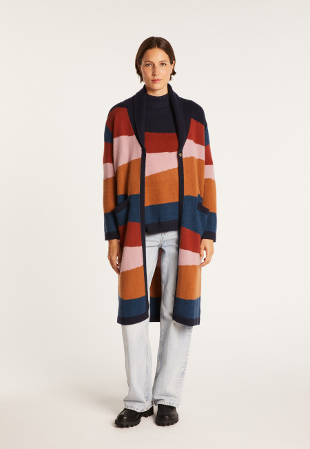 Long multicoloured cashmere cardigan - Saison