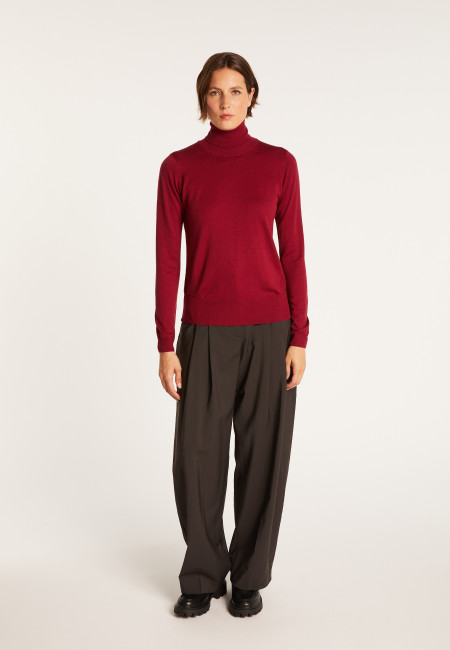 Polo neck jumper in merino wool - Elisaa