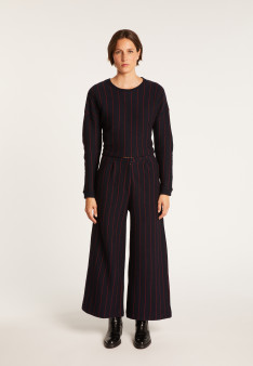 Wool and cotton trousers with tennis stripes - Etienne