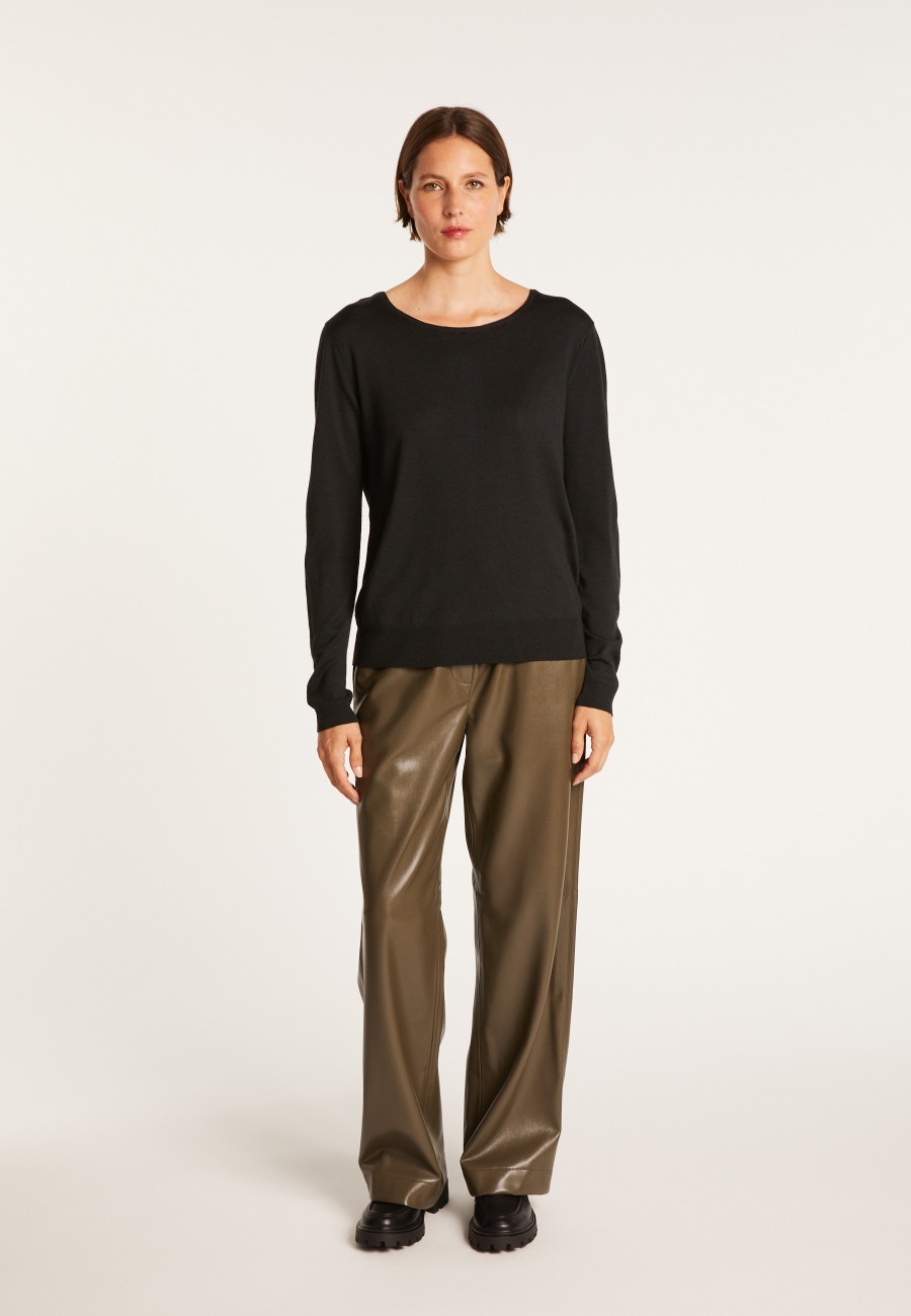 Wool and silk jumper with a slit in the back - Euphrosine