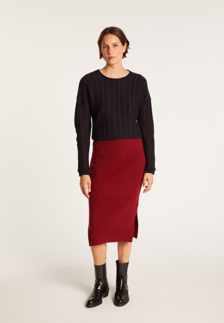 Cashmere slit straight skirt - Grenade